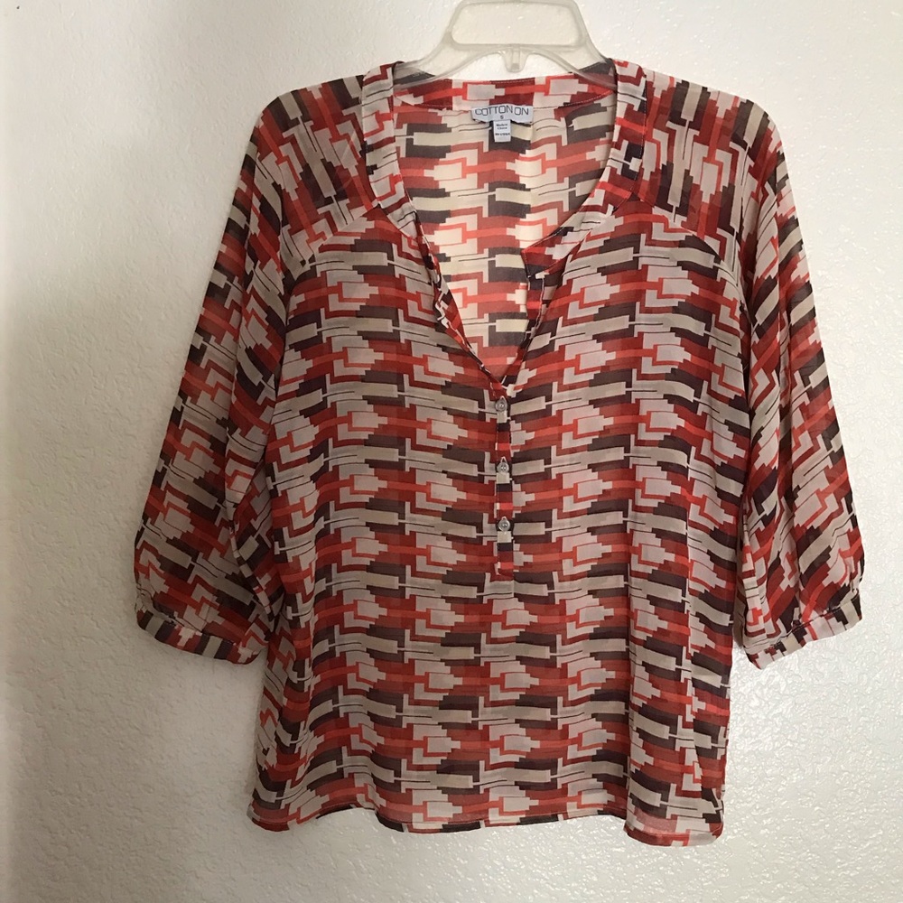 Cotton on abstract blouse